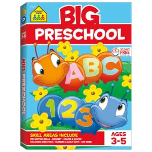 School Zone Big Preschool Workbook: Kids Learning Skills Ages 3 to 5, Handwriting, ABCs, Phonics, Early Math & Numbers, Colors & Shapes, Follow Directions, and More, 320 Pages Paperback by School Zone, Joan Hoffman,Ph.D. Shannon M. Mullally