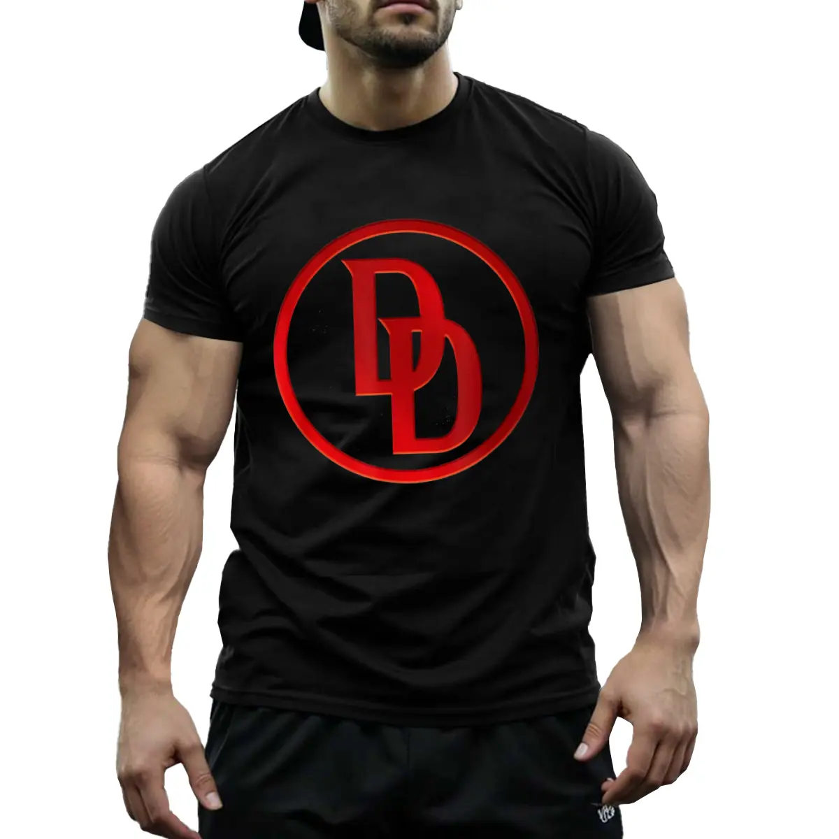 Daredevil Born Again Graphic T-Shirt - Black Cotton Crew Neck Tee with Red Logo, Casual Short Sleeve Superhero Costume Icon Shirt for Fans, Sizes S-3XL - T shirt