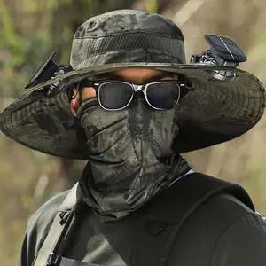 New Solar Fan Outdoor Fishing Hat-Solar Sun Protection Sun Hat with Fan Solar Fan Hat Dual Power Supply Fan Outdoor Fan