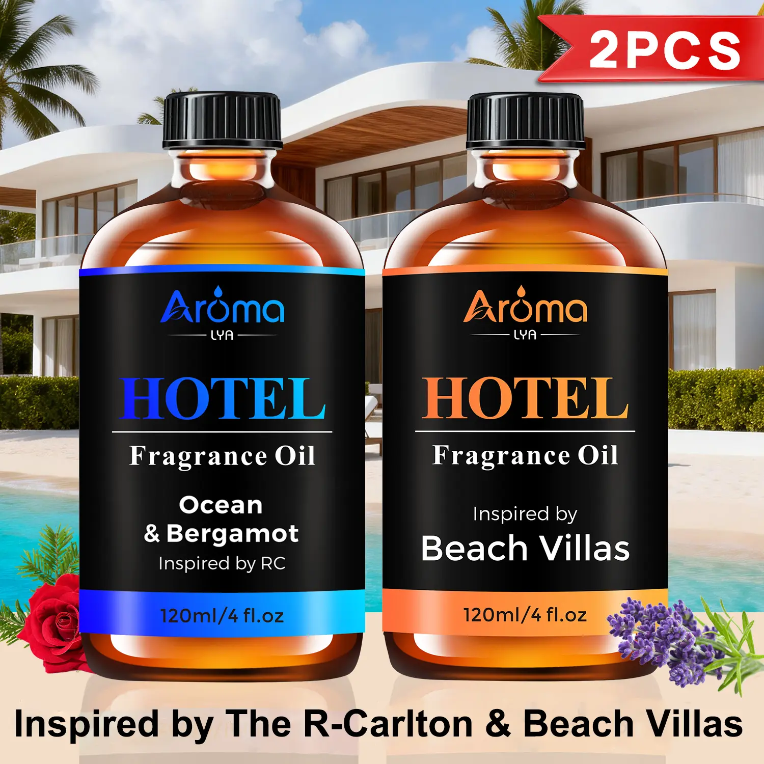 Luxury Hotel Diffuser Oil Inspired by The R-Carlton, Beach Villas- Aromatherapy Essential Oil 120ml for Diffusers, Candle Making, Soap DIY, Air Freshener