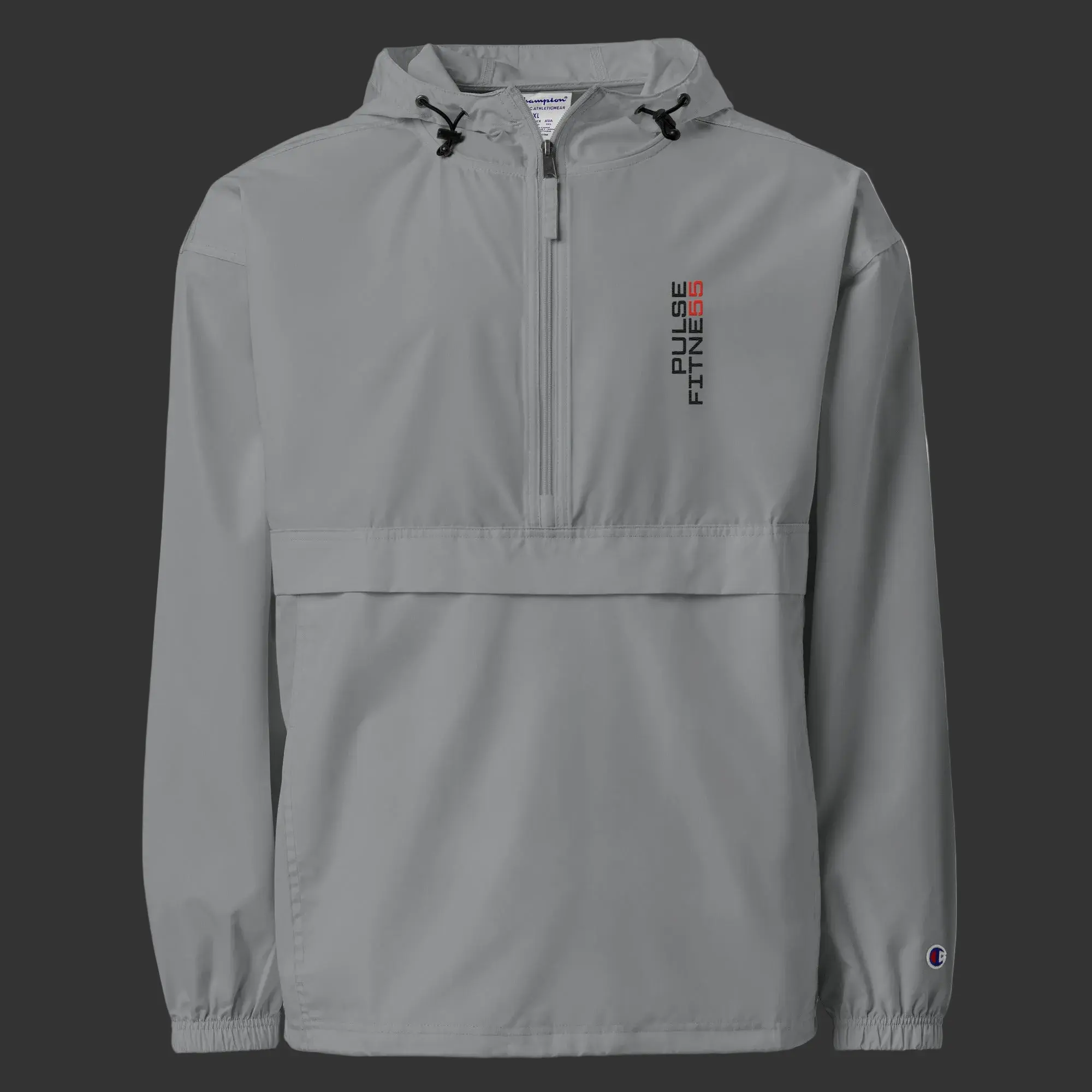 Adults' Embroidered Half-Zip Neck Fitness Wear, Packable Half Zip Pullover Outdoor Sports Jacket, Logo, Water-Resistant