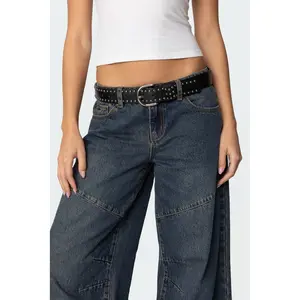 Studded Faux Leather Belt