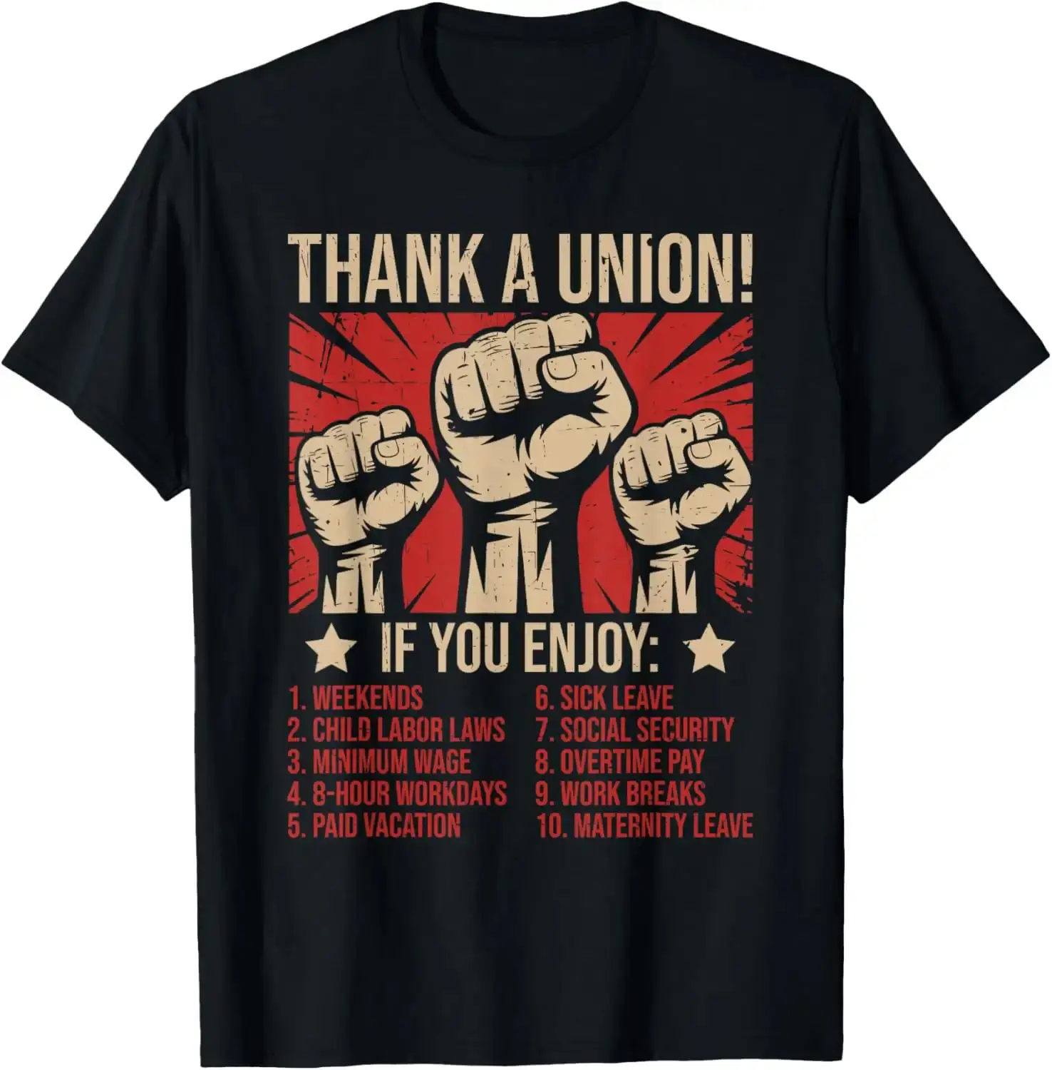 Union Strong, Thank a Union, Workers Rights & Solidarity T-Shirt