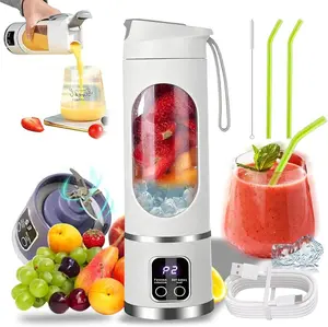 Portable Blender for Smoothies & Liquids, Compact Juicer & Blender USB Rechargeable, Diet-Friendly Home Kitchen Appliances,LCD Display, One-Touch Operation,Handheld juicer Shakes and Smoothies Blender ,Perfect for Milkshakes & Fresh Fruit Drinks
