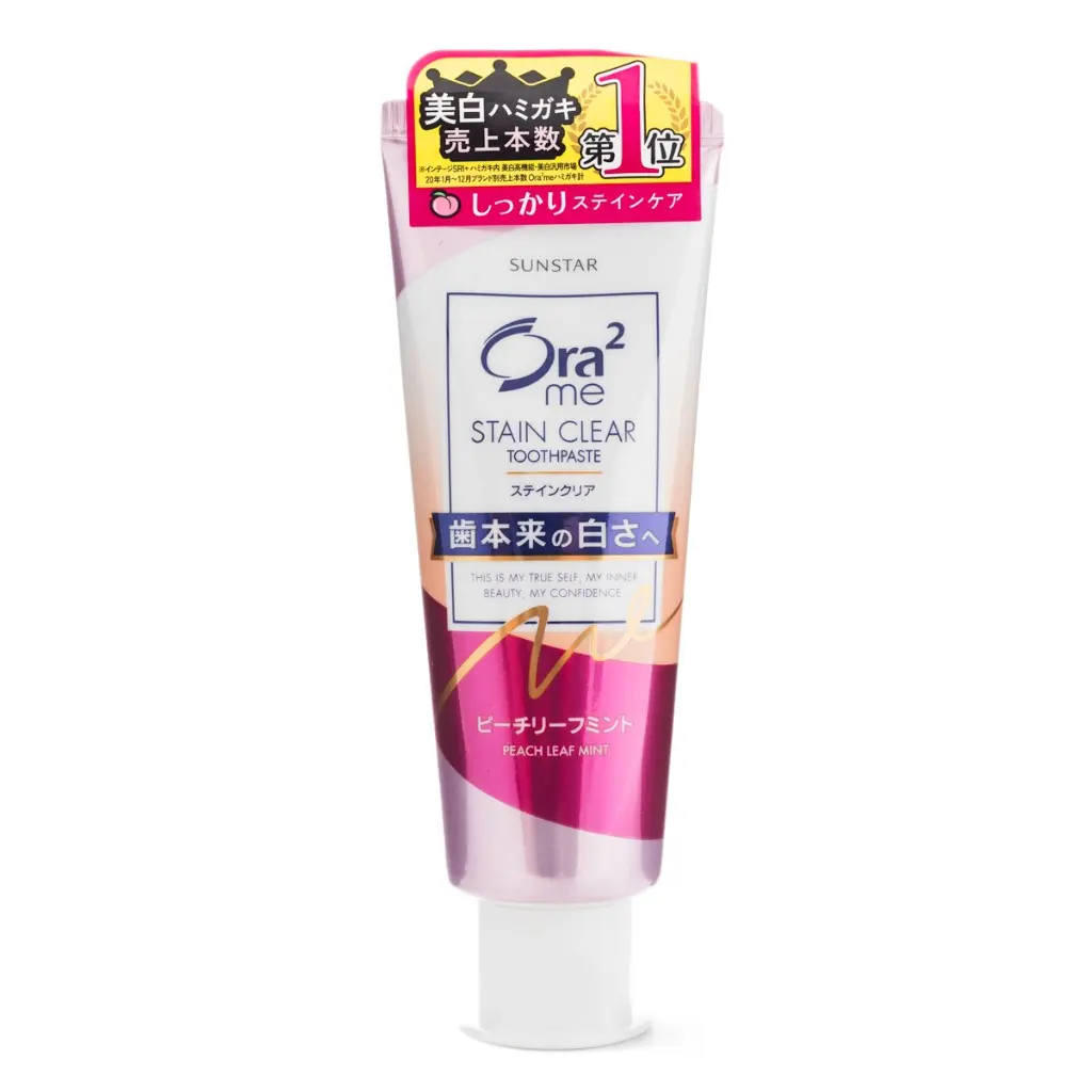 SUNSTAR ORA2 Stain Removal Teeth Cleaning Toothpaste (Peach Mint Flavor) 1 each SUNSTAR ORA2 Stain Removal Teeth Cleaning Toothpaste (Peach Mint Flavor) 1 each