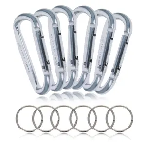 ASR Outdoor 6-Pack Aluminum Multi-Color Carabiner Spring Clip Keychain