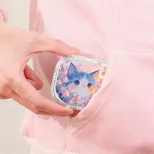 Dreamy Lily of the Valley Flower Tabby Cat Retainer Box, Delicate Mini Dental Correction Storage Box, Parent Child Universal Denture Storage Box, Portable Dustproof Box