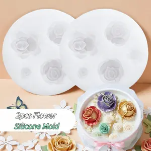 2-Piece Rose Clay Molds Set, DIY Candle & Soap Making Tools, Versatile Crafting Tool, Reusable Wax Mold with Multiple Holes, Perfect Gift for Birthdays & Weddings