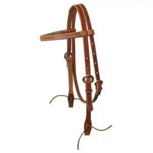 Browband harness leather headstall with ties.  Made in USA.