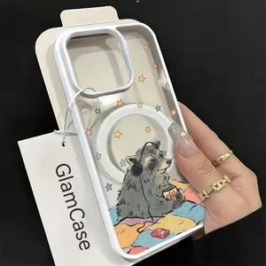 Starry Night Raccoon Phone Case， Cozy Casual Style for iPhone 17 16 15 14 13 12 11 Plus Pro Max， Whimsical Gift. A10