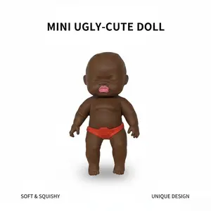 Ugly doll pinch music slow rebound black doll ugly cute toy lala music palm rubber black leather doll doll