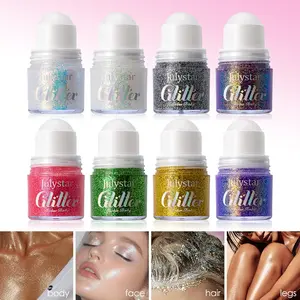 Colorful body glitter stick, multi-color transparent white face glitter gel, clothing face glitter sequin gel, which is conducive to the application of sequins Eight color optional festival party sequin ball design, lip, Body Makeup