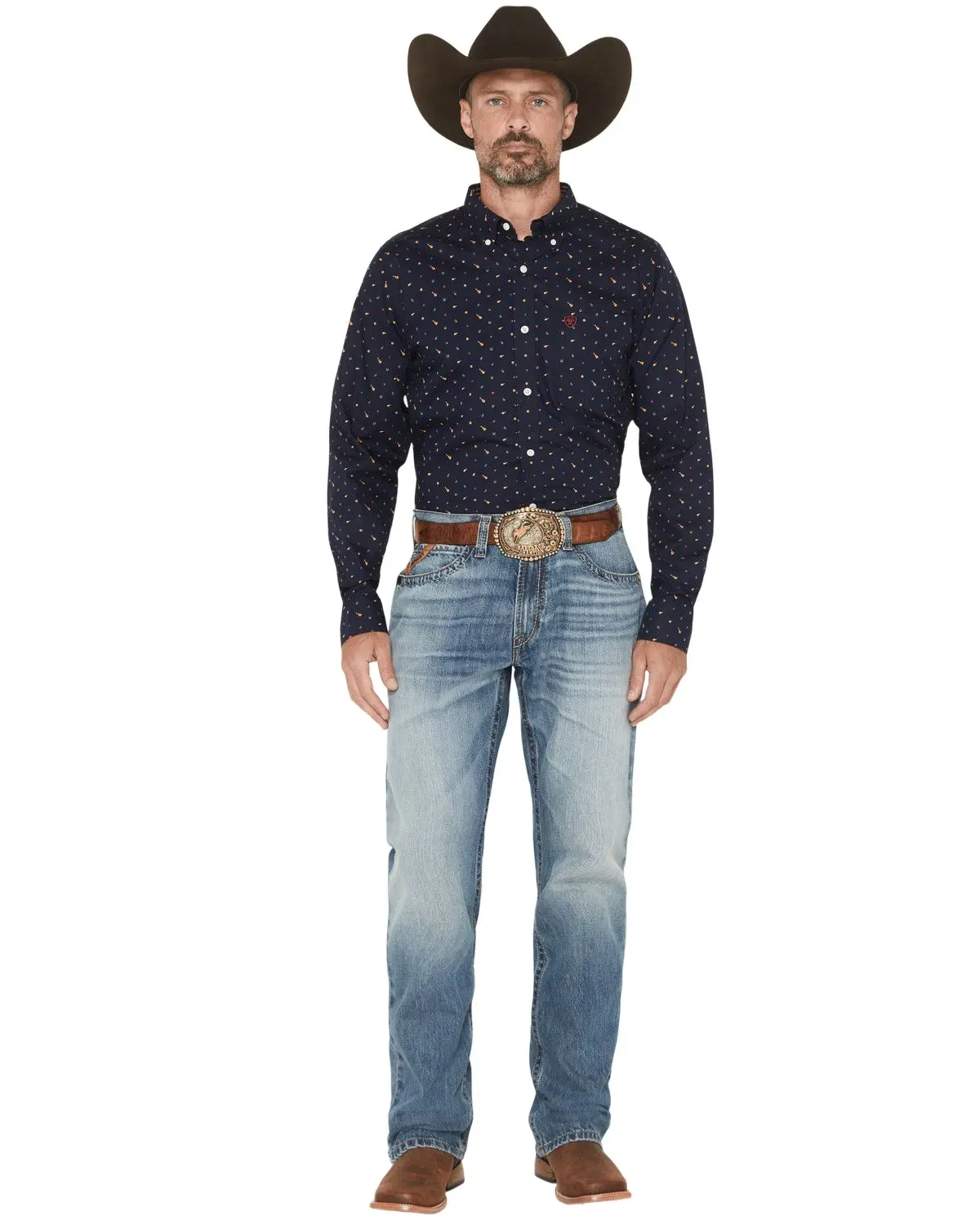 Ariat Men's M4 Rogers Medium Wash Relaxed Bootcut Denim Jeans - 10065929