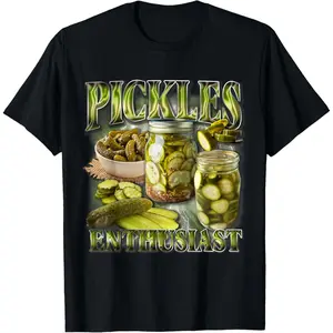 Pickle Enthusiast Retro Lover Weird Funny Silly Meme T-Shirt