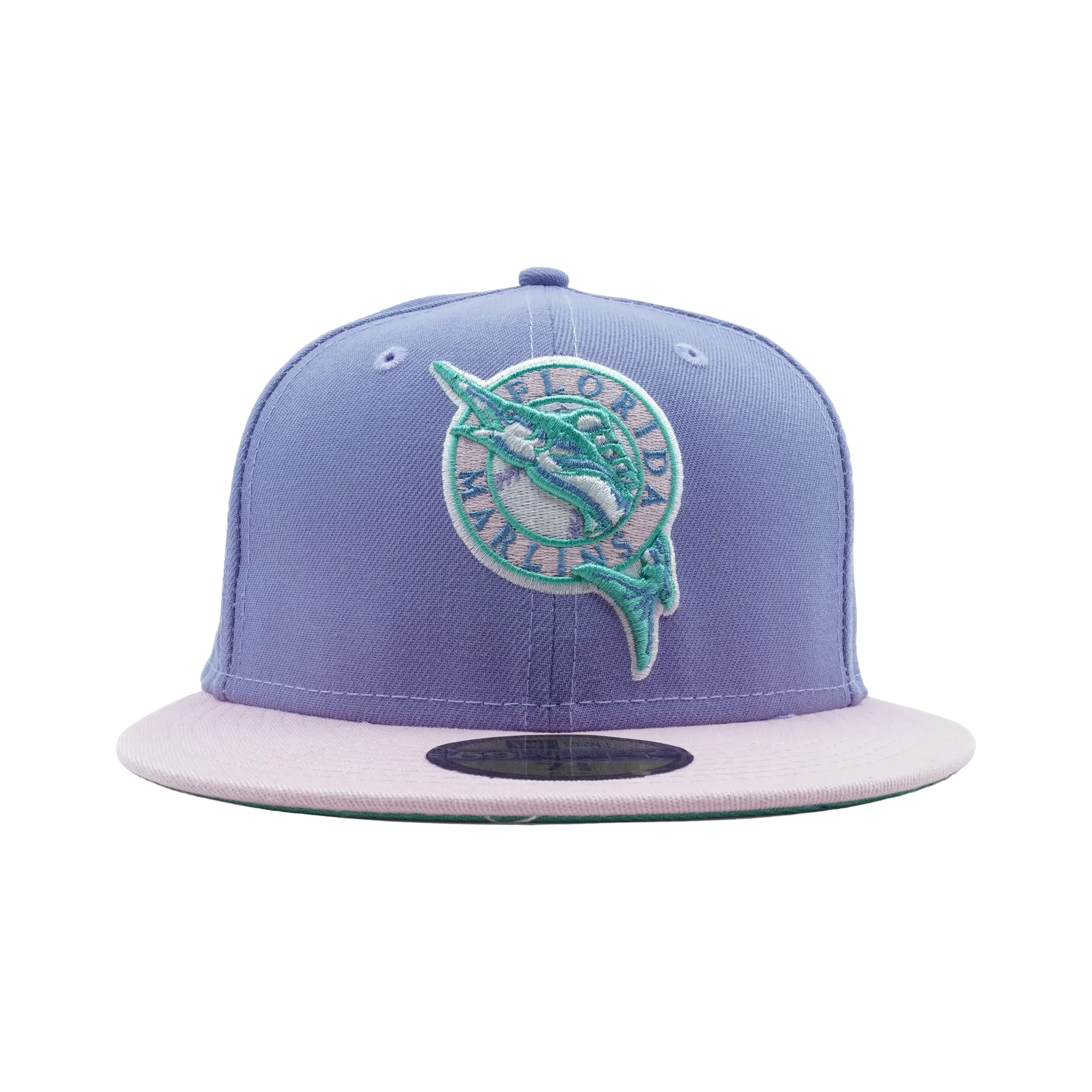 59FIFTY Florida Marlins 1993 Inaugural Patch Fitted Hat "Lavender / Pink - Brim" NE1084