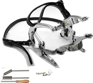 Equine Dental Millenium Speculum with Hand Floats Set Stainless Steel Leather