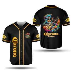 inspired by Corona Beer Baseball Jersey, Día de los Muertos Gift for Beer Lover, Funny Calavera Beer Jersey Shirt, Gift for Her, Mens Shirt Jersey Shirt