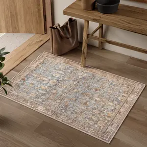 2x3 Washable Area Rug Boho Rug for Entryway Kitchen Bathroom Bedroom High Traffic Rug Stain Proof Cheap Rugs Indoor Entrance Doormat Non Slip Backing Home Balcony Decor Carpet