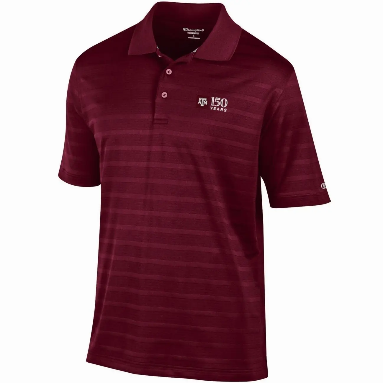 Texas A&M Aggies Champion  150 Years Textured Solid Polo - Maroon