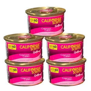 California Scents Coronado Cherry Spillproof Air Freshener 1.5 Ounce Canister Original Organic Scent for Car & Home PACK OF 5!