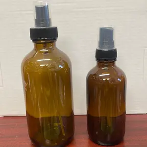 Unisex Amber Spray Bottles 4oz & 8oz - Versatile Amber Color Spray Bottles for Sprays Tin