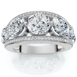 4 Ct Diamond Wedding Ring in 10k White or Yellow Gold Lab Grown