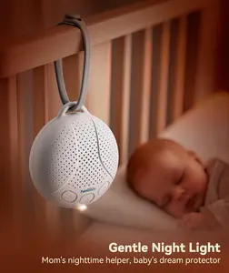 Portable Sound Machine for Baby - White Noise Machine with Night Light for Nursery | 16 Soothing Sounds | Shush | Travel | Registry Gift | Sleep Soother | Baby Shower