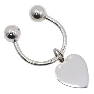 Pre-owned Tiffany & Co. Sterling Silver 925 (Ag925) Small Leather Goods Tiffany Return to Tiffany Heart Tag Silver 925 Keyholder