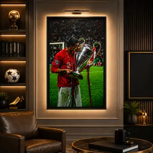1PC 2D Graphic Design Ronaldo Champion Frame,Canvas/Art Print, Living Room, Bedroom, Office, Bar, Sports Club Decoration Artistic