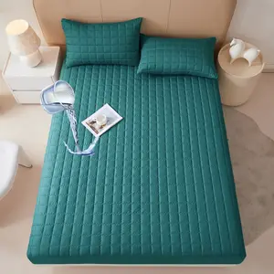 2/3 Piece Waterproof Mattress Protector, Fitted Sheet & Mattress Cover Set with Deep Pocket, Soft Noiseless Breathable Stain-Resistant Bed Cover, Includes Pillowcases for Bedroom, Guest Room, Dorm, Kids, Pets, Elderly, Hotels, Quilted Mattress Protector