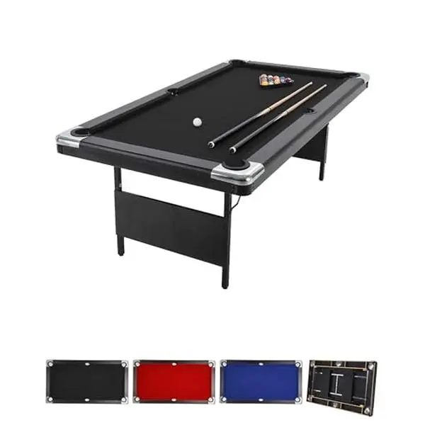 Foldable Pool Table 7ft, Portable Billiards Table for Adults with Full Accessories Set, Outdoor Pool Table, Mesa De Billar Includes 16 Balls, 2 Cue Sticks, Chalk, Rack & Brush, Game Room Table