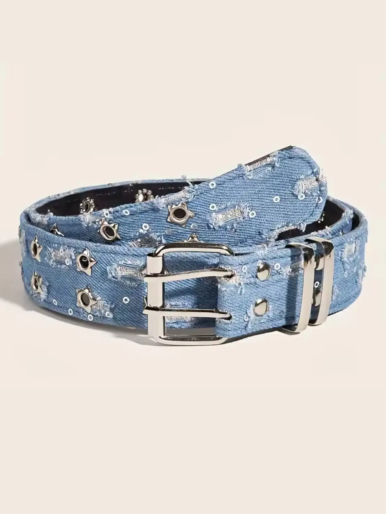 New Fashion Street Waist Belt, Blue Punk Accessory, Blue Denim Belt, Hip Hop Y2K Heart Buckle Belt, Unisex Design, Street Style Belt, Statement Belts, Belt With Buckle, Alt Belt, Cool Belts, Trendy Belt