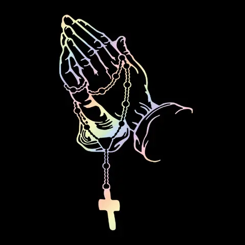Faithful Prayer Beads Cross Sticker for Car Windows and Body, Exclusive for Hardcore Car Enthusiasts, Faith Accessories, Car Decals, Car Stickers
