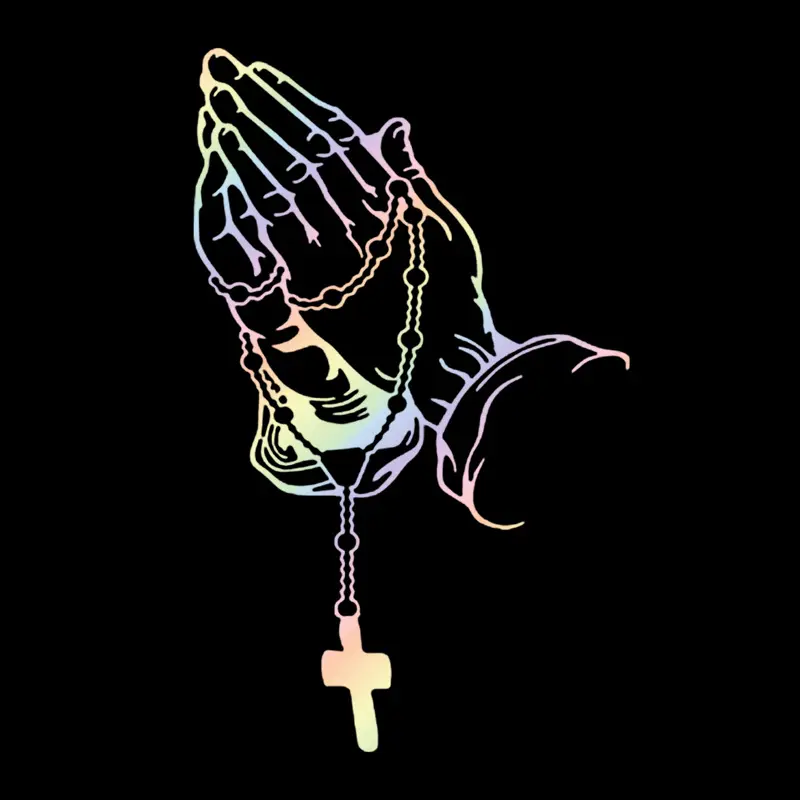 Faithful Prayer Beads Cross Sticker for Car Windows and Body, Exclusive for Hardcore Car Enthusiasts, Faith Accessories