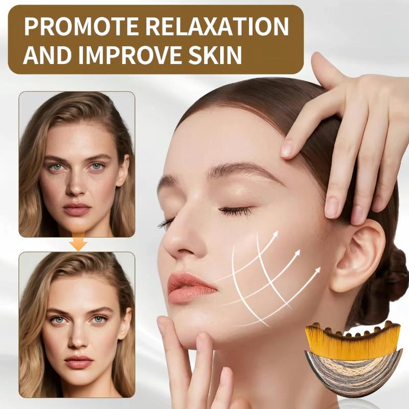 (Buy one, get one free)Lymphatic Contour Face Brush for Jawline & Chin Sculpting – Dry Brushing Massager for Lymphatic Drainage & Facial Fatigue Relief,  Ergonomically Designed to Fit The Skin Precisely beauty roller daily guasha massage Smooth