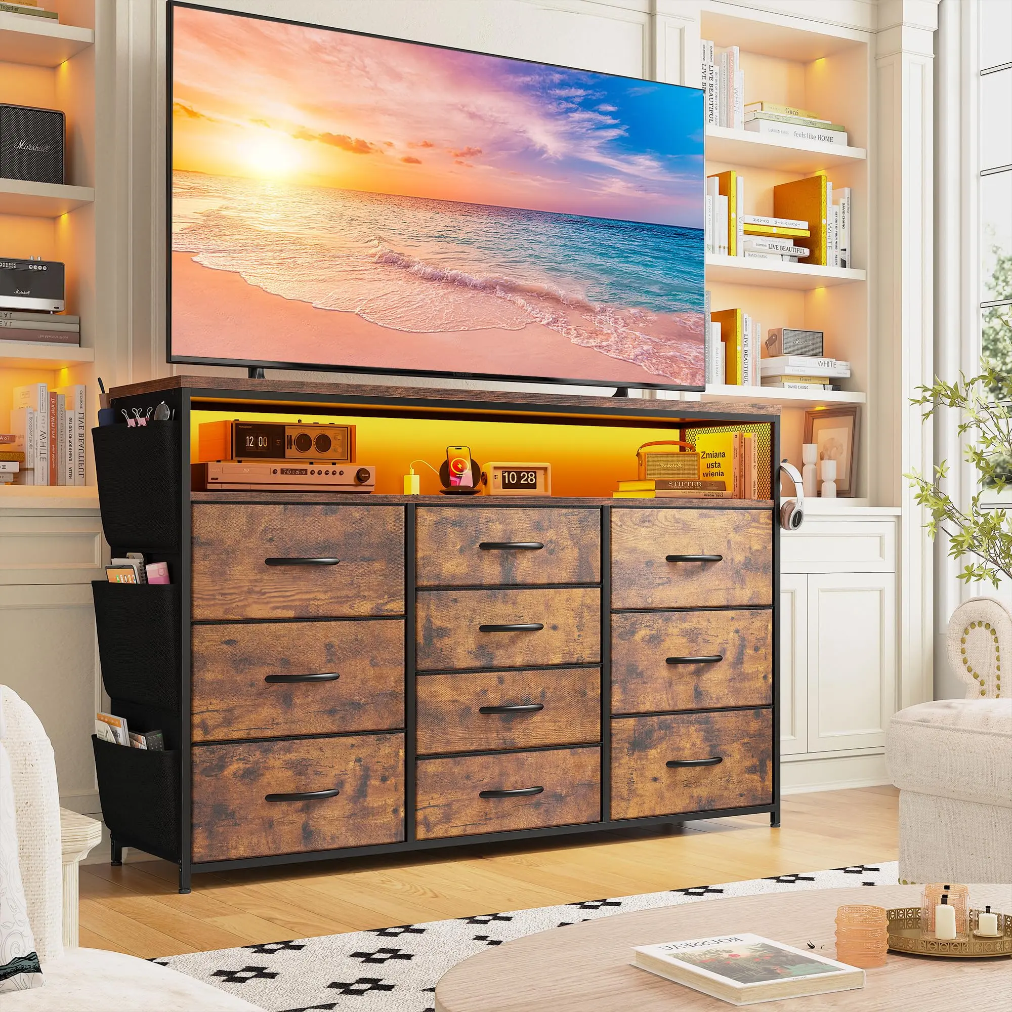 10 LED Drawers-Brown