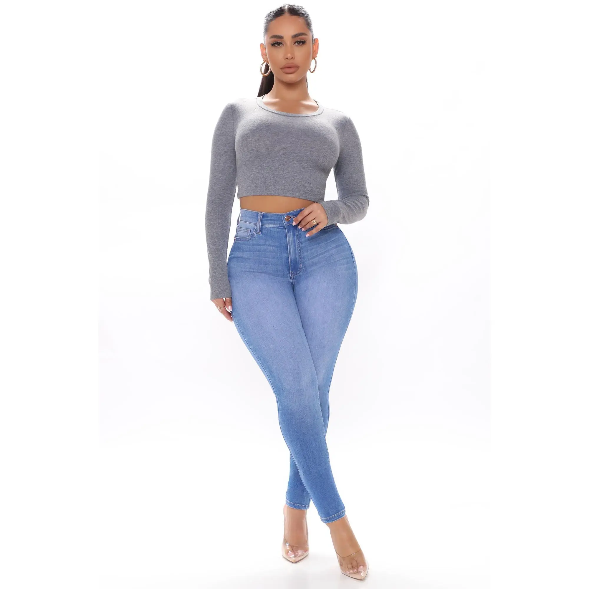 Show Off The Curves Super Stretch Booty Lifter Skinny Jeans - Medium Blue Wash