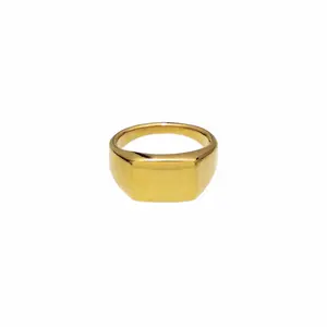 Waterproof Gold Signet Ring (Get it engraved!)