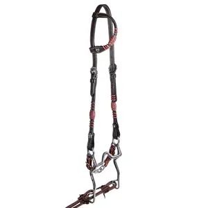 Schneiders Tooled One Ear Headstall with Rawhide Accents