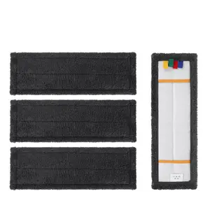 4-PC Dry mop pad, 18'' Upgrade Style Large Flat Mop Rag, Machine Washable and Foldable Mop