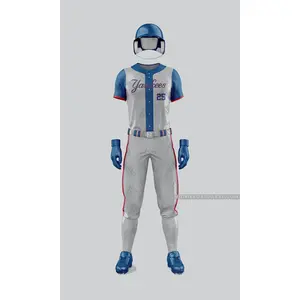 Grey Yankees Blue Baseball Uniform