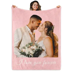 BARLEY ONE Click “Shop Chat”, Send Photos, Custom Photo Blankets, These Personalized Photo Blankets are Made of Soft Wool and Lambskin, Perfect for Weddings, Mother's Day, Father's Day, Valentine's Day Gift, Various Styles Available