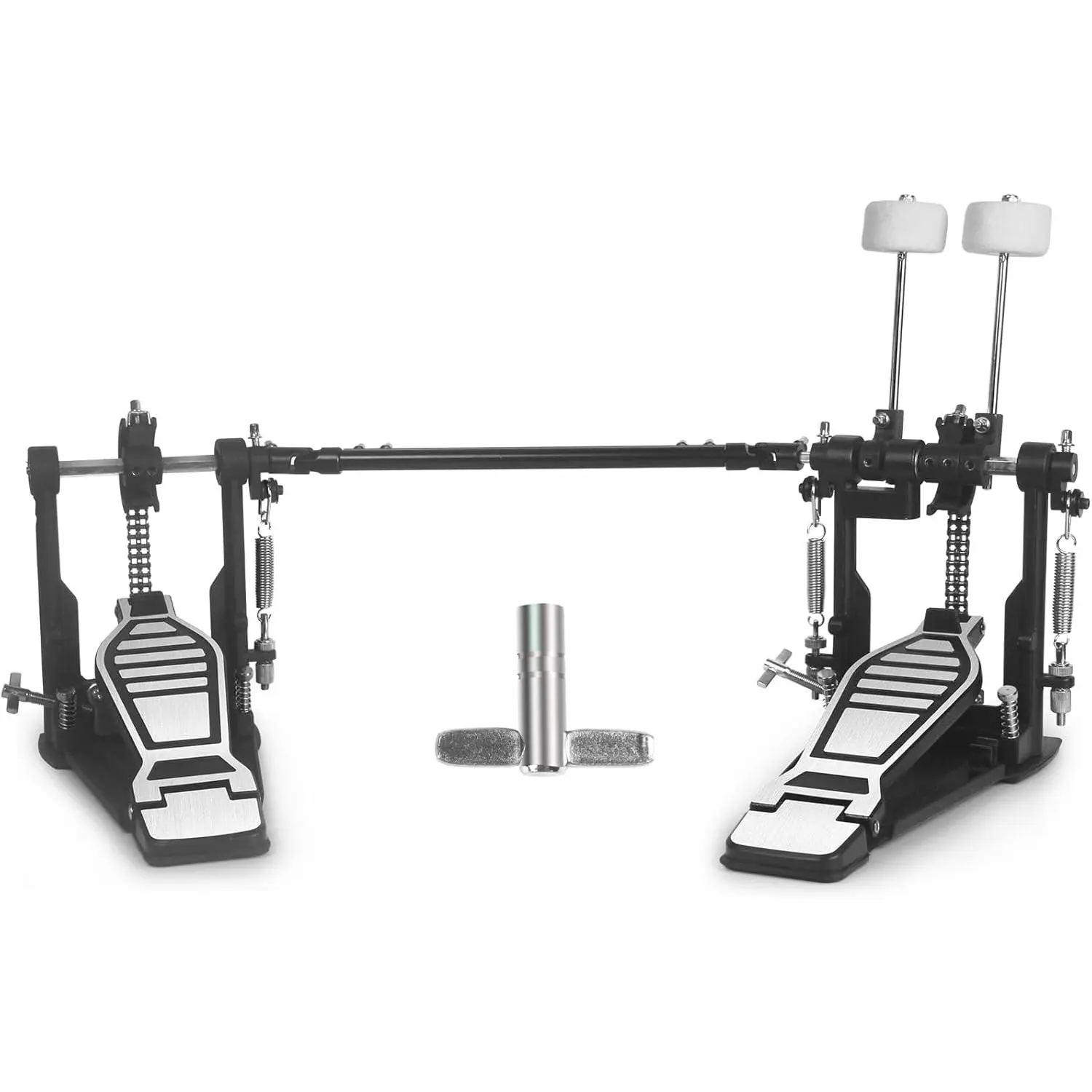 Double Kick Bass Drum Pedal, Heavy-Duty Double Kick Pedal with  Chain Drive Percussion Hardware & 4-Sided Beater Heads | Electric Drum Set Double Bass Pedal for Pro Drummers (Double Pedal)