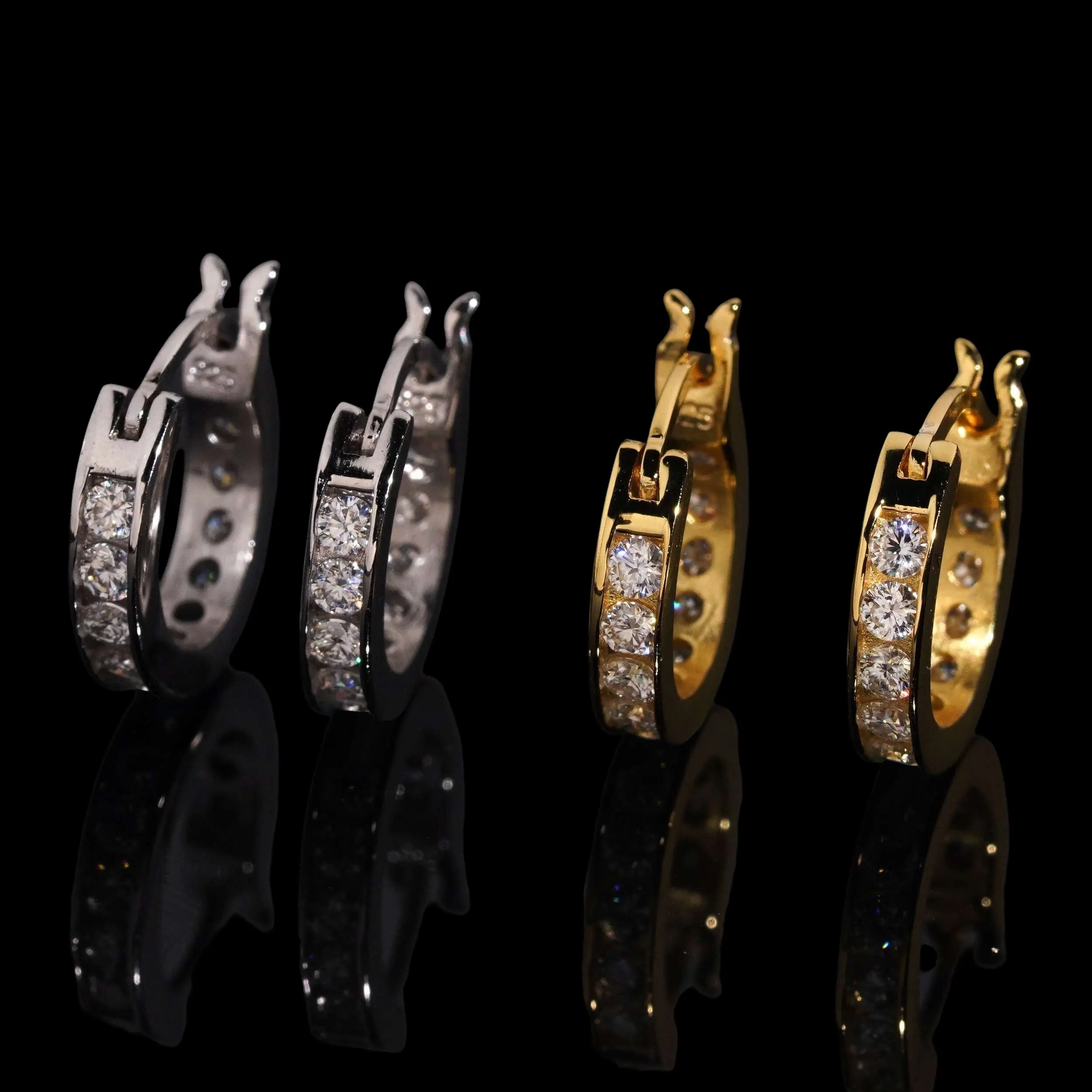 Pavé Hoop Earrings Lab Diamond – 14k Gold