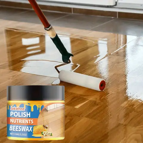 Wood Polish with Almond Oil and Natural Beeswax, Nourishes and Cleans Wood Furniture and Floors, Adds Brilliant Shine, Polishing Agent