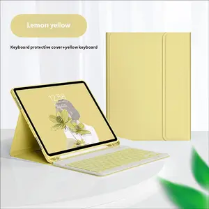 Tablet Case with Wireless Keyboard for iPad Air/Pro 11/13 Inch 2025 2024 M5/M4/M3/M2 Protective Folding Trifold Stand Cover Support Pencil Auto Wake/Sleep with Pencil Holder Fit iPad Air 7/6/5/4 Pink black Green - Leather