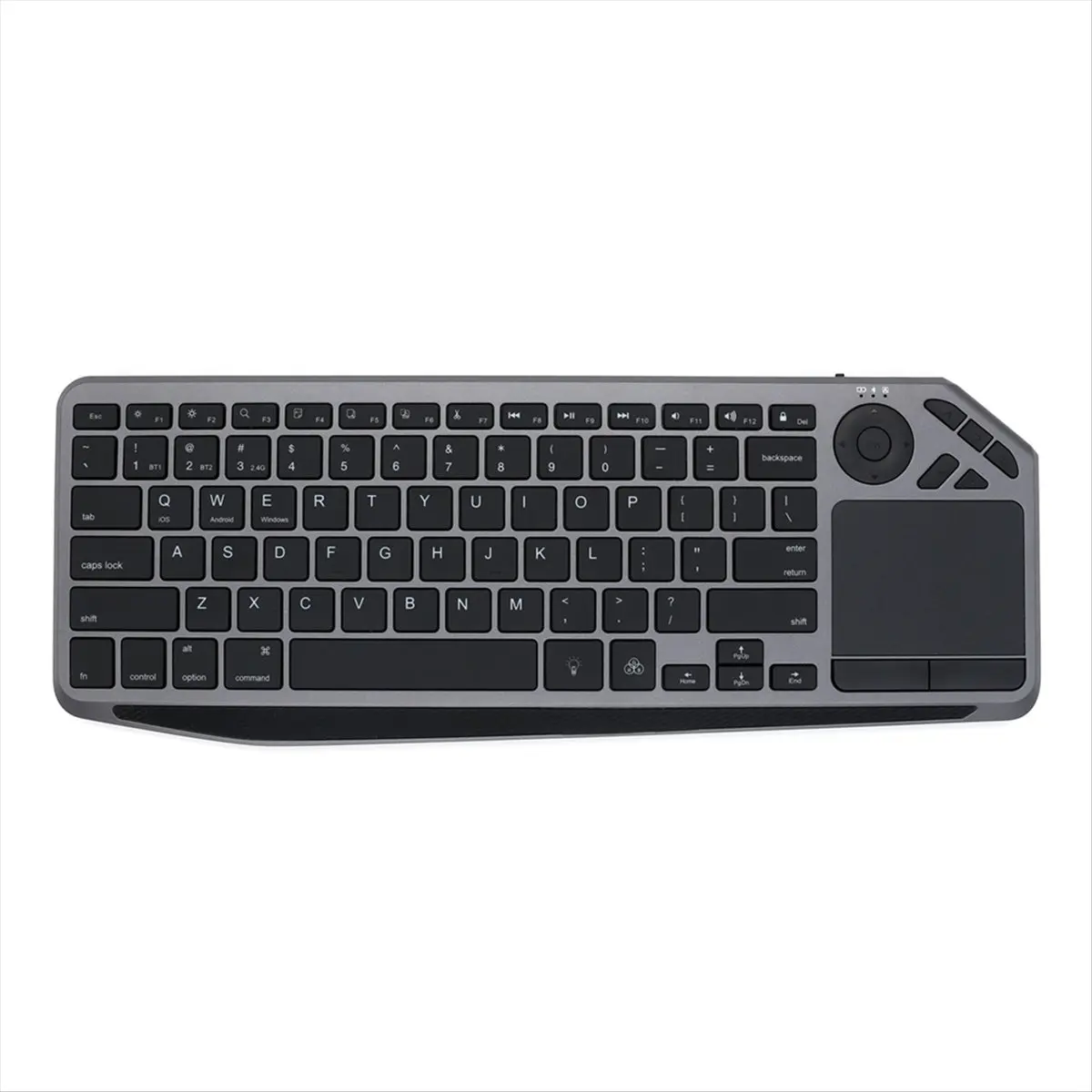 Bluetooth Wireless Keyboard with Touchpad 7-Colors Backlit 2.4G Rechargeable Trackpad Keyboard for Smart TV