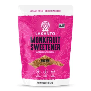 Lakanto Brown Monk Fruit Sweetener With Erythritol, Brown Sugar Substitute Sweetener For Baking, Coffee, Oatmeal & More, Keto, Friendly, Low Calorie, Low Carb, Vegan, Gluten Free, Non GMO, 1 Lb