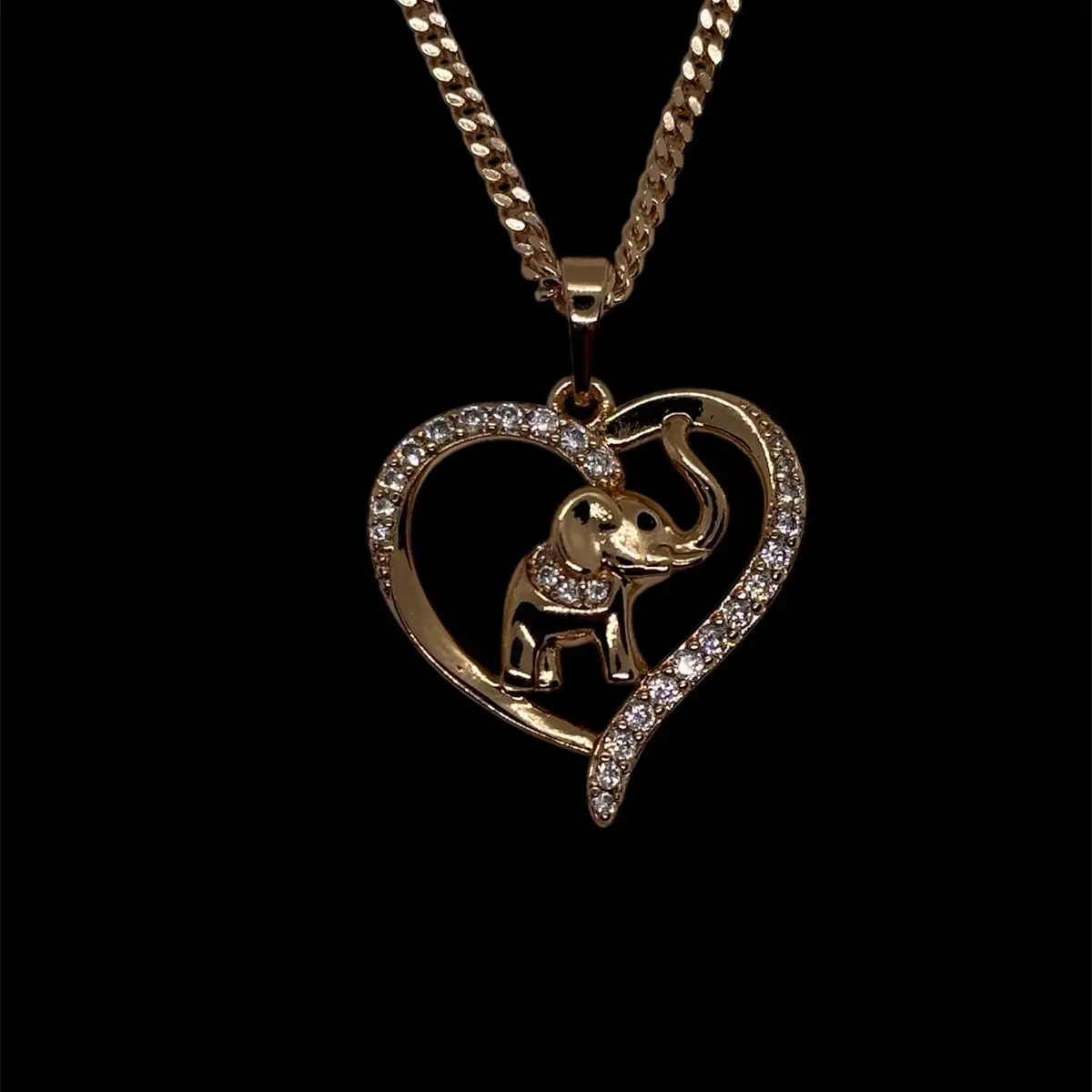 14k Gold Plated Elephant Necklace for Women - Cadena de Elefante Oro Rosa Laminado para Mujer