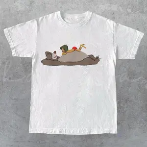 The Jungle Book Mowgli and Baloo T-Shirt - Graphic Printed, Casual, Unisex, Classic Fit - Menswear, Shirt For Women, Crewneck, Sweatshirt, Hoodie, Comfort Colors 1312VQ